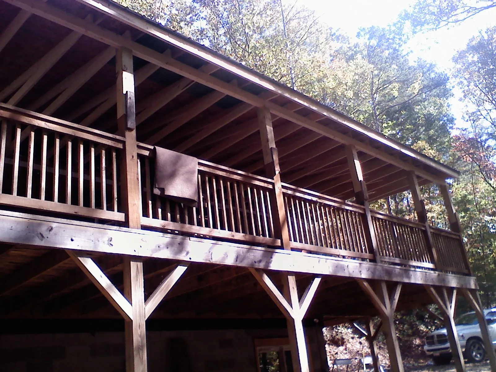 Timber framing under a new elevated porch and deck — Roof Leak Repair in Immaculata by Roofing Brothers